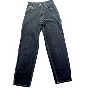 EMPYRE Tori Jeans Women Sz 2 /26" Black High Rise Baggy Straight Leg Skater Rave